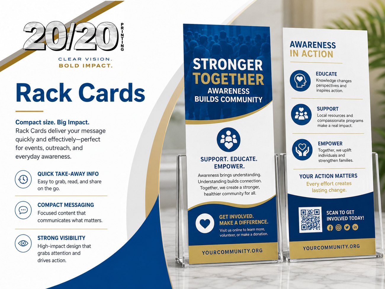 Digital print sample: Rack Cards for Awareness Campaigns