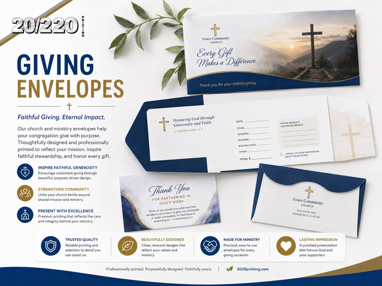 Digital print sample: Giving Envelopes for Church & Ministry Printing