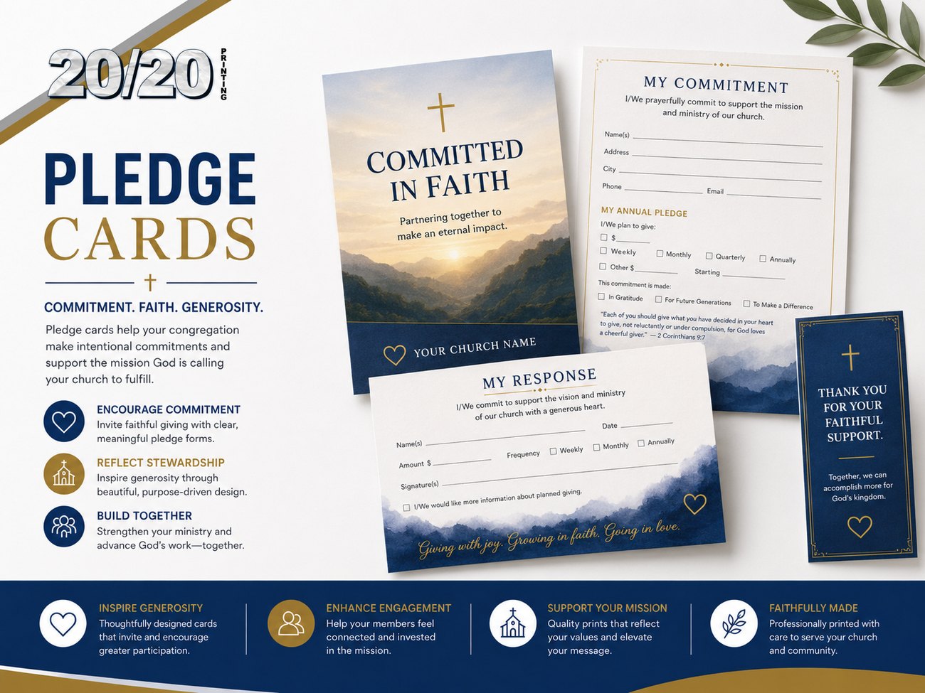 Digital print sample: Pledge Cards for Church & Ministry Printing