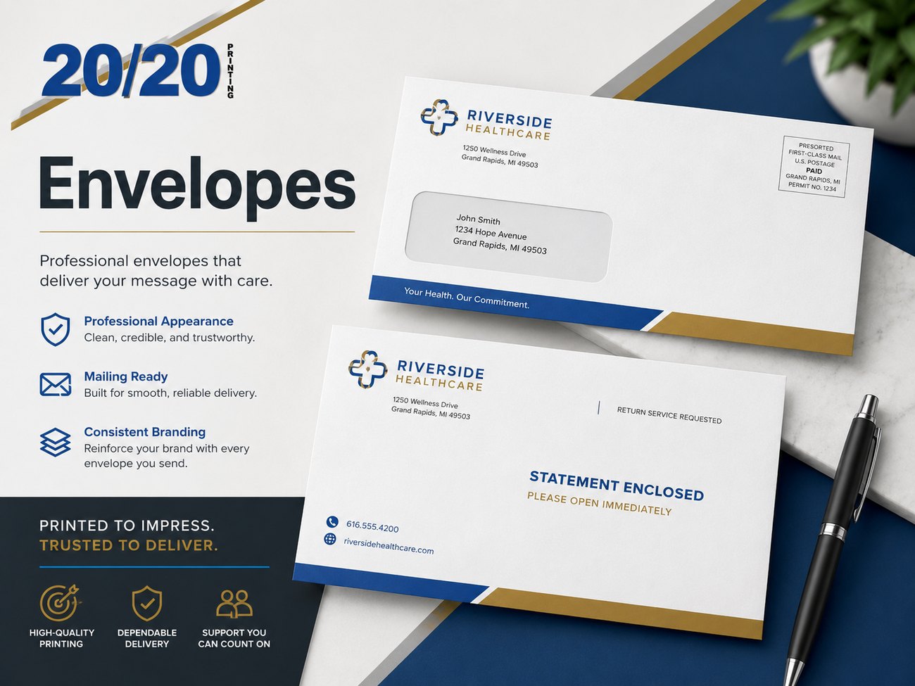 Digital print sample: Envelopes for Medical & Healthcare