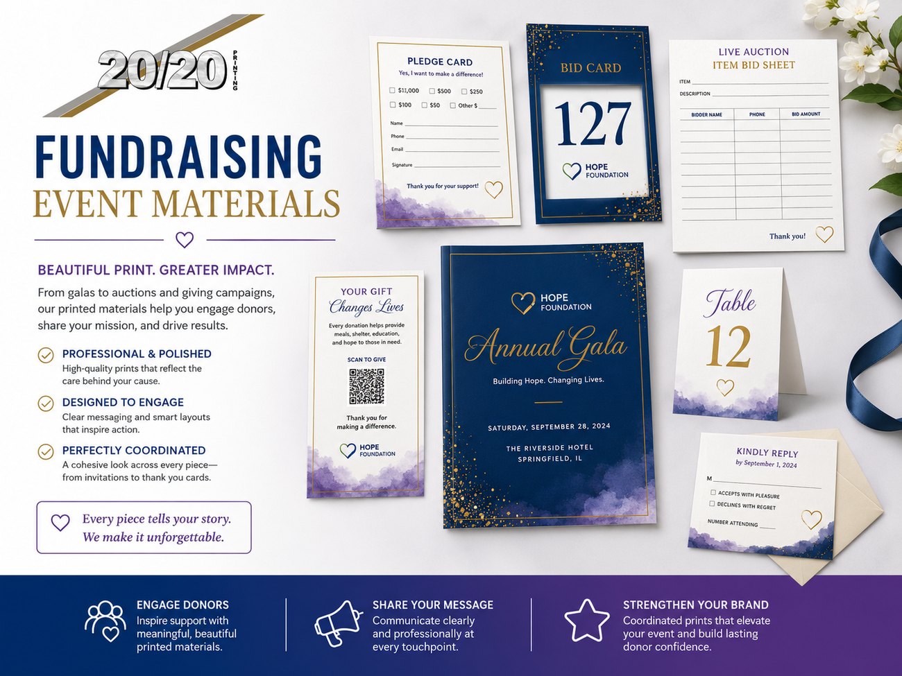 Digital print sample: Printed Event Materials for Events & Galas