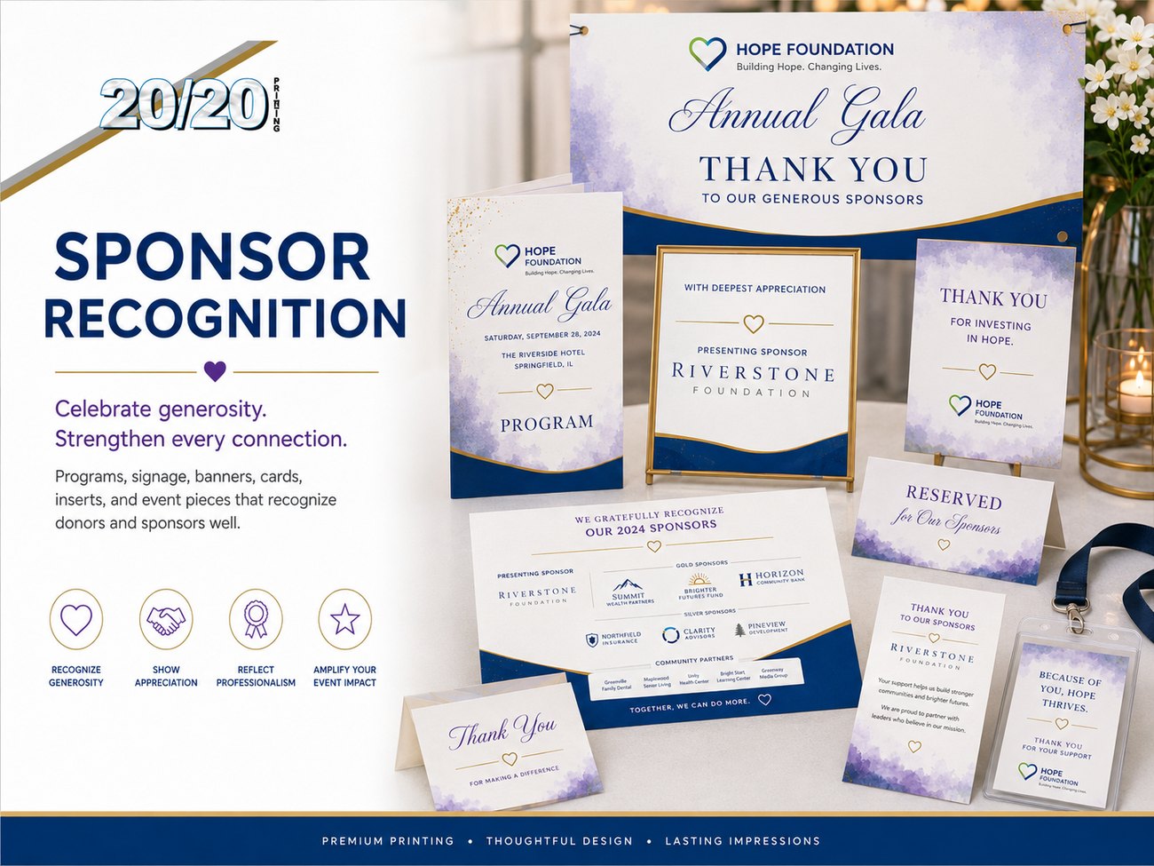 Digital print sample: Programs for Sponsor Recognition